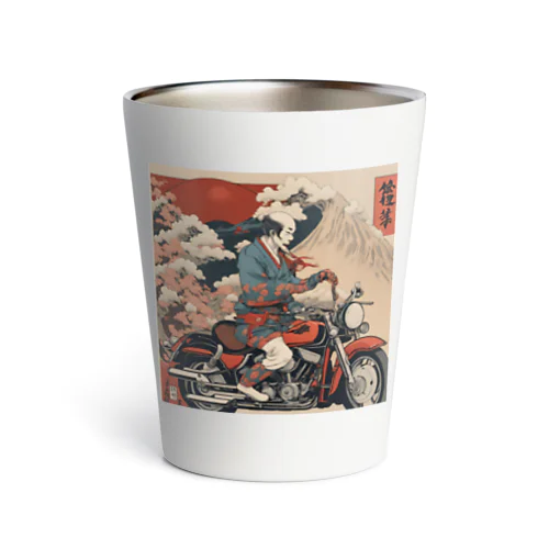 バイクに乗った浮世絵男性 Thermo Tumbler