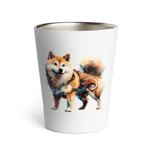 アーティスティックな柴犬のイラスト Thermo Tumbler