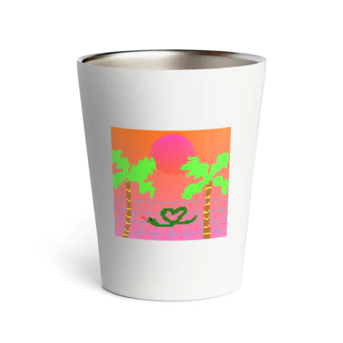 vaporwave風ヘビくん Thermo Tumbler