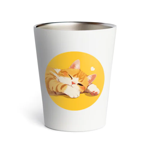 可愛い猫のロゴ Thermo Tumbler