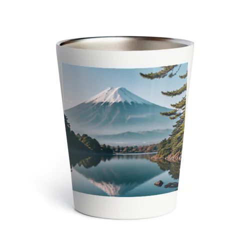 富士山と富士五湖の風景 Thermo Tumbler