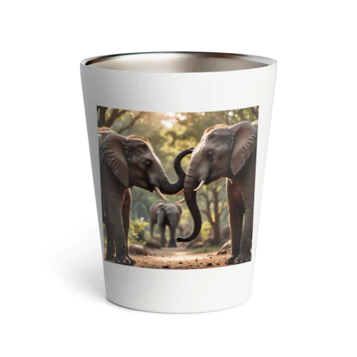 会話している象 Thermo Tumbler