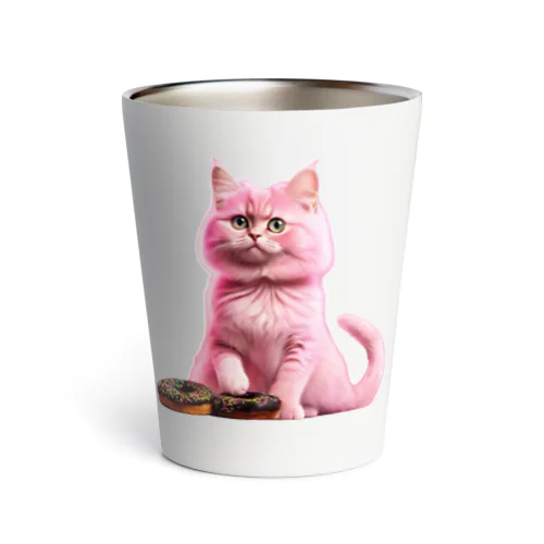 cat and donut Thermo Tumbler