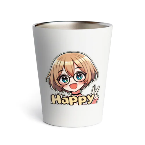 金髪ショートカット眼鏡美少女ちゃん Thermo Tumbler