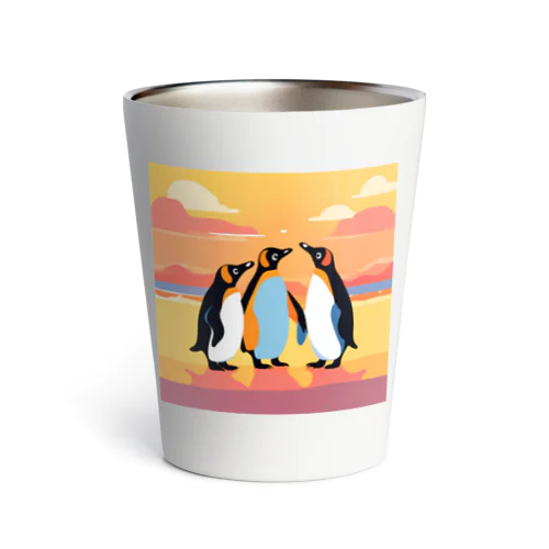 夕日に映えるペンギン Thermo Tumbler