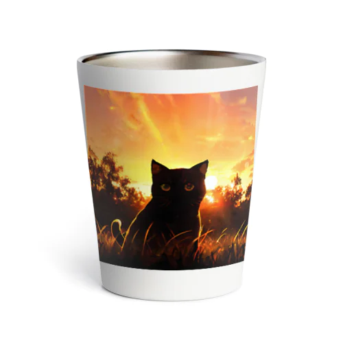 夕焼けと猫001 Thermo Tumbler