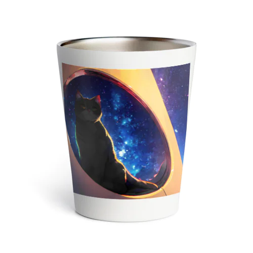 風景_星空と猫002 Thermo Tumbler