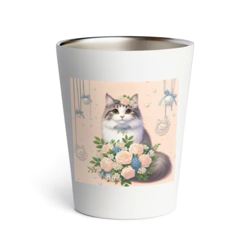 猫と薔薇　パールver. Thermo Tumbler