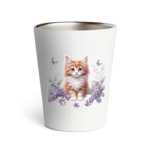 子猫とお花 Thermo Tumbler