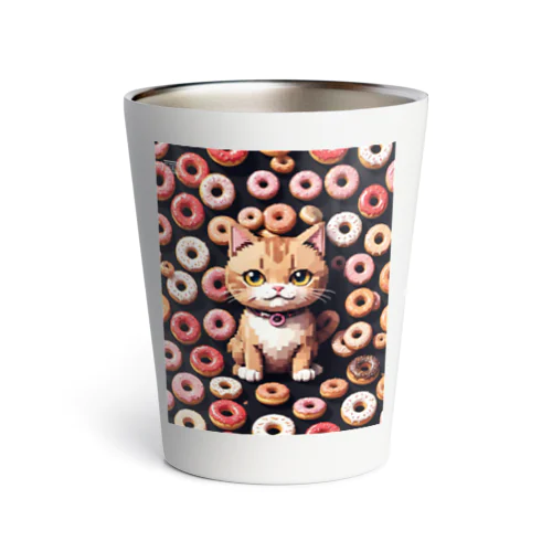 ドーナツ溢れる猫 Thermo Tumbler