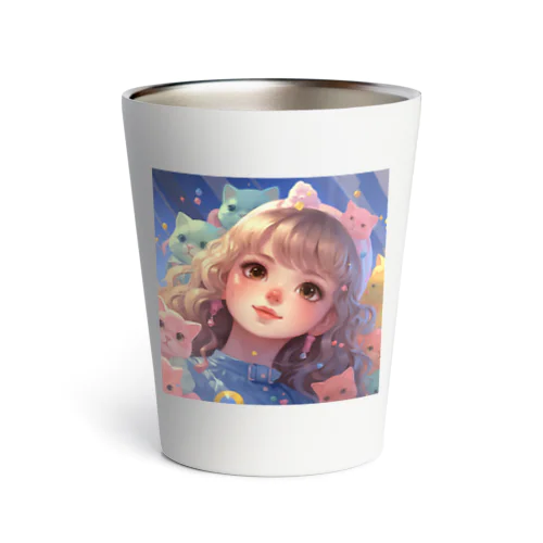 たくさんの猫と女の子 Thermo Tumbler