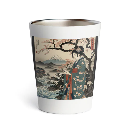 浮世絵　桜と着物美人画 Thermo Tumbler