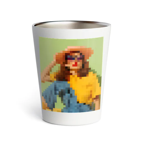 art woman mosaic Thermo Tumbler