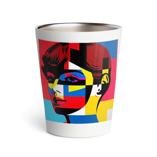 pop art rainbow  woman Thermo Tumbler