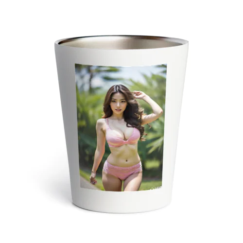 「海辺の恋模様: AI美女のビーチウェア・ファンタジー」vol248 Thermo Tumbler