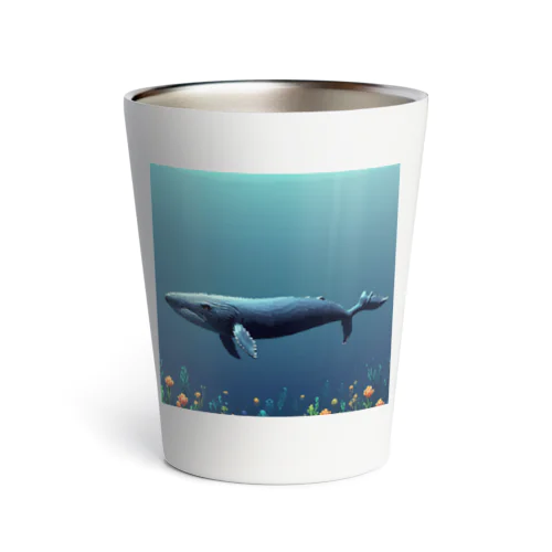 海中を泳ぐクジラのひれ サーモタンブラー