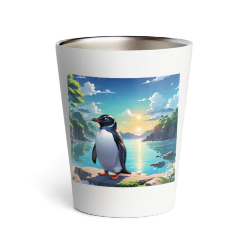 海辺のペンギン画像！ Thermo Tumbler