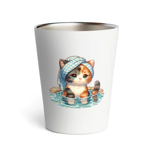 三毛猫さんの入浴 Thermo Tumbler