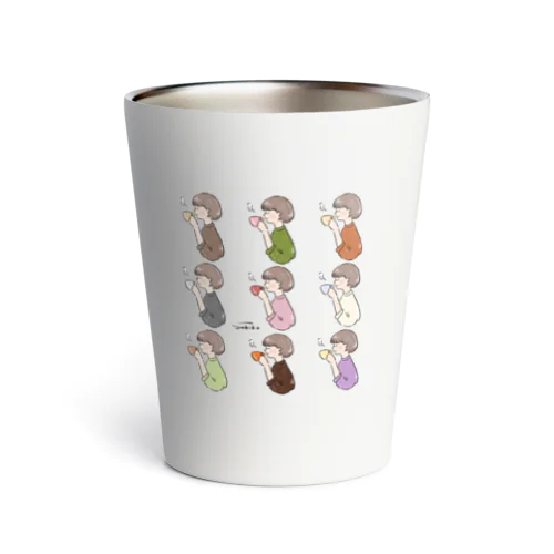 ほっとひと息つく女の子　オール Thermo Tumbler