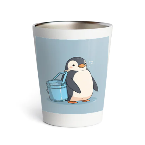 かわいいペンギンとおもちゃのバケツ Thermo Tumbler