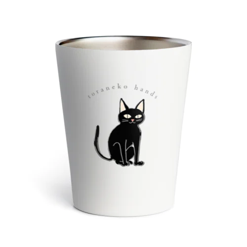 とらねこはんず_黒猫 Thermo Tumbler