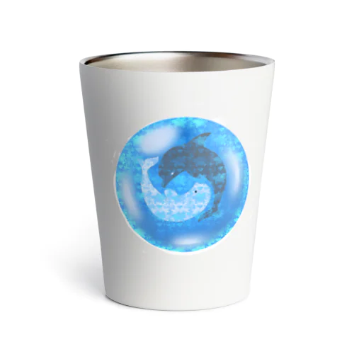 太陰大極イルカの宝石 Thermo Tumbler