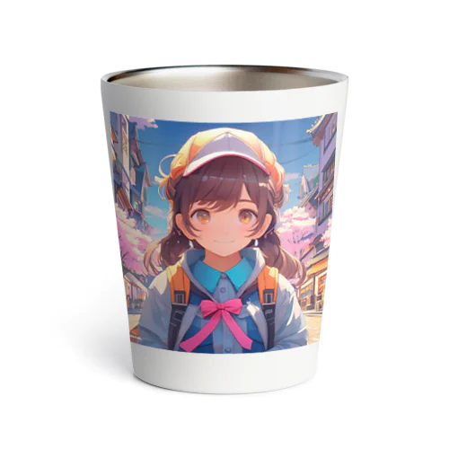 春の冒険する女の子 Thermo Tumbler