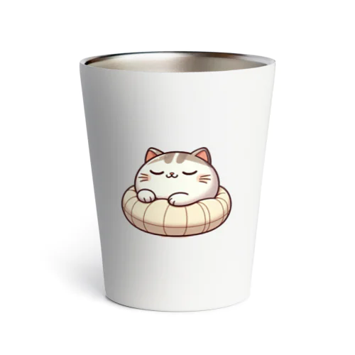 かわいい猫の眠りまる Thermo Tumbler