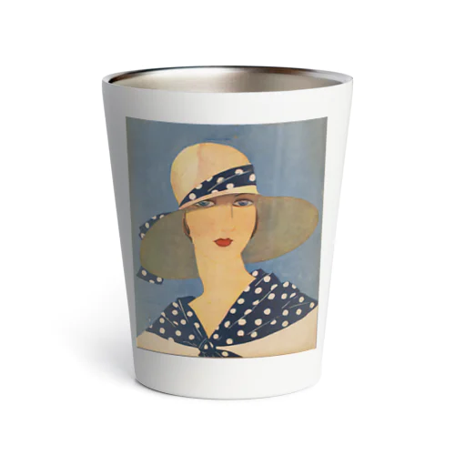 lady wearing a sun hat Thermo Tumbler