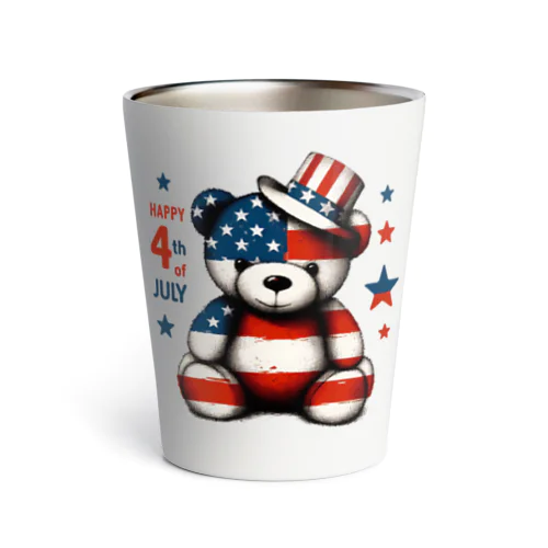 アメリカ独立記念日テディベア Happy 4th of July Thermo Tumbler