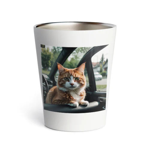 ドライブを楽しむ猫 Thermo Tumbler