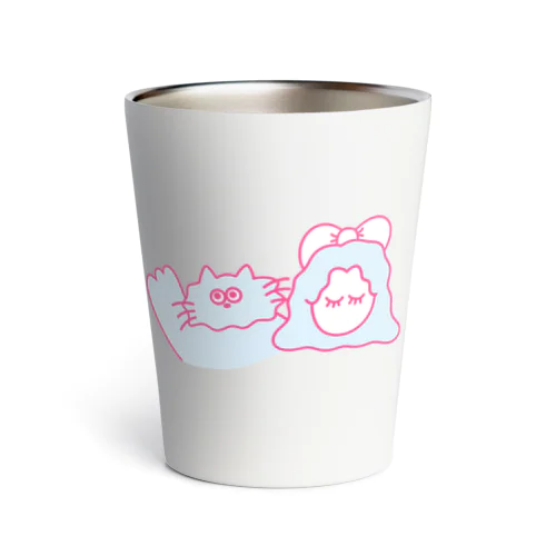 FMやまとラジオ「私が相談したいわ」シャム猫娘とシャム猫キャラクターグッズ Thermo Tumbler