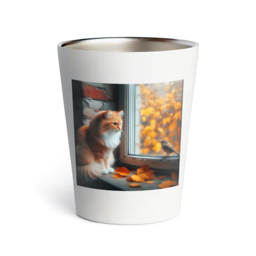 未来を見つめる哀愁CAT Thermo Tumbler