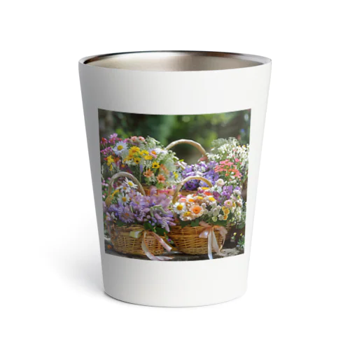 華やかな花が入った花かご　なでしこ1478 Thermo Tumbler