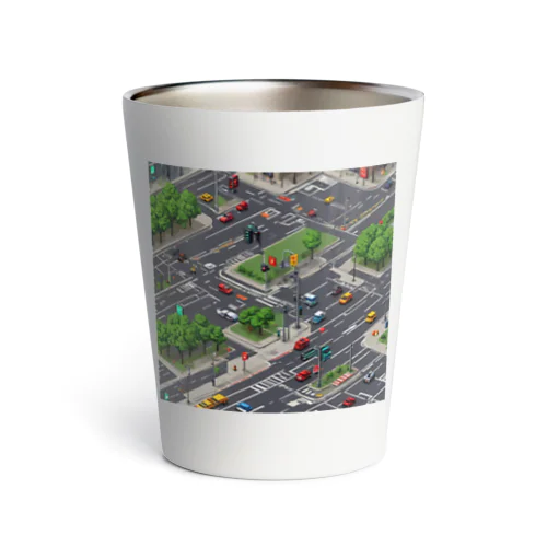 「都会の信号 道路マップ」 Thermo Tumbler