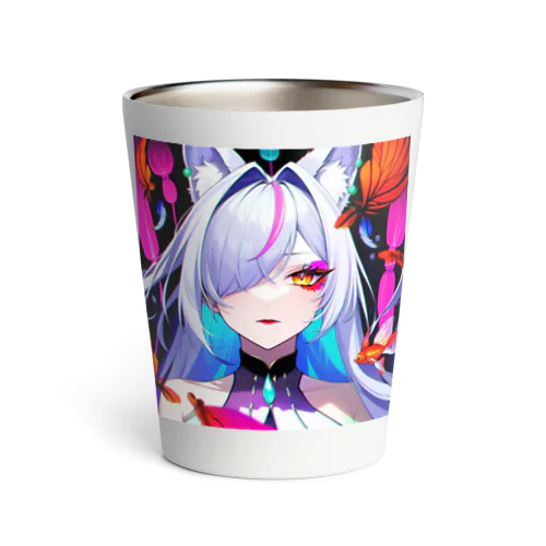 獣耳を持つ美しい女性 Thermo Tumbler