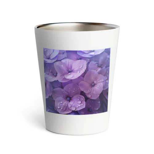 雨に濡れる　紫陽花 Thermo Tumbler