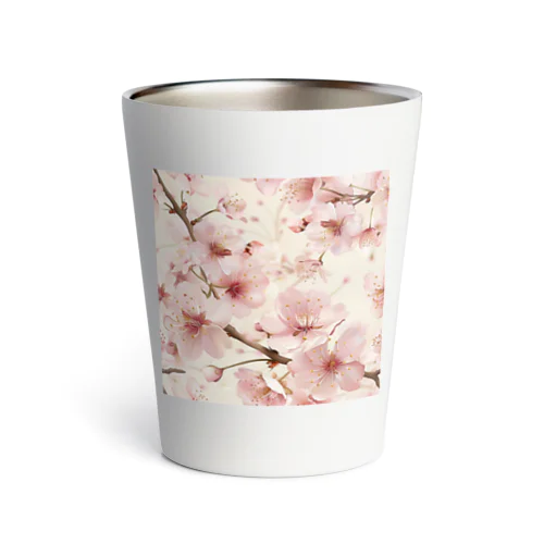 淡いピンクの桜の花4 Thermo Tumbler