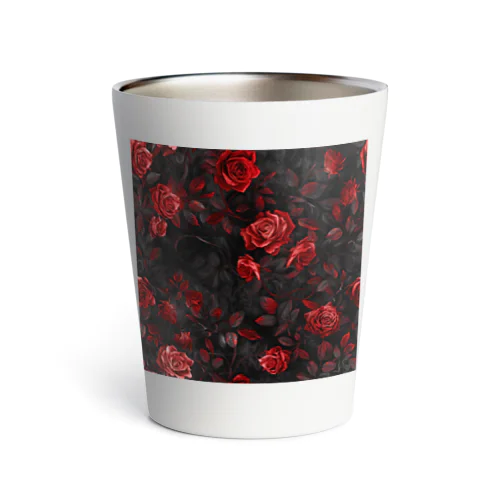 イラスト　深紅の美しい薔薇　3 Thermo Tumbler