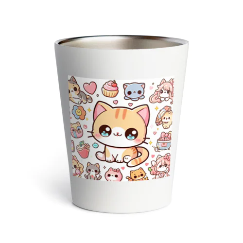 にゃんこたちのスイートワールド Thermo Tumbler