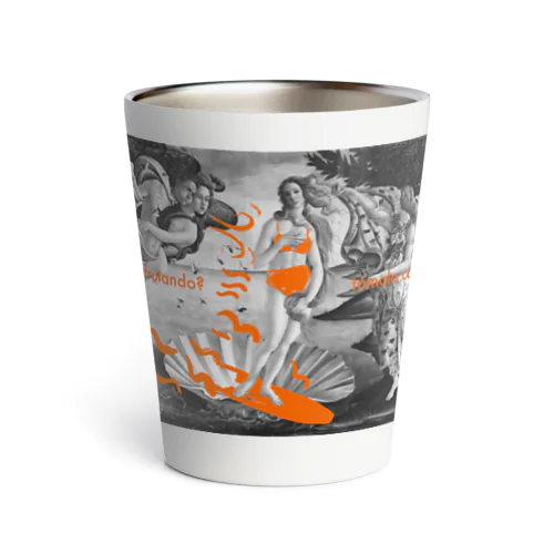 いい波乗ってる？モノクロ Thermo Tumbler
