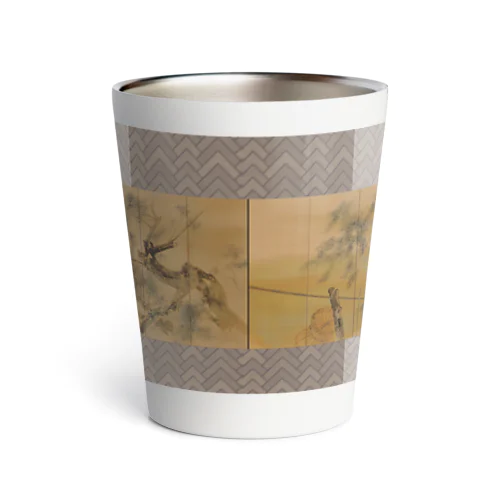 日本画　竹内栖鳳作「雨霽」マグカップ Thermo Tumbler