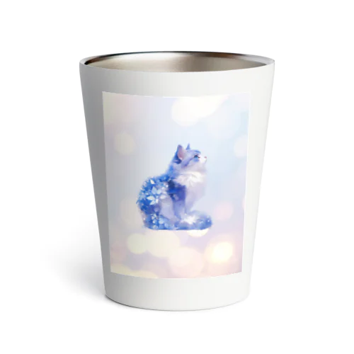 ふわふわ青いねこちゃん Thermo Tumbler