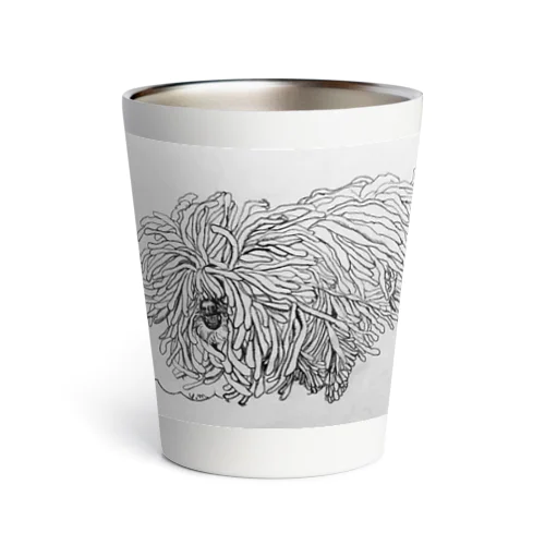 かしこいプーリー犬が転がる。 puli illustration  Thermo Tumbler