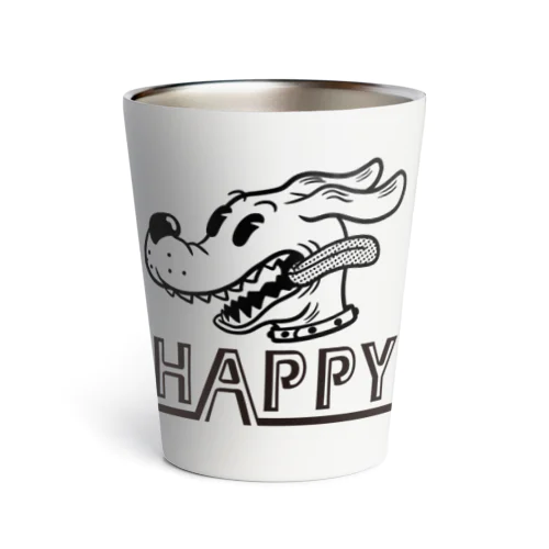 happy dog (black ink) Thermo Tumbler