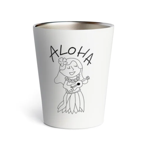 ALOHA フラガール モノクロ Thermo Tumbler