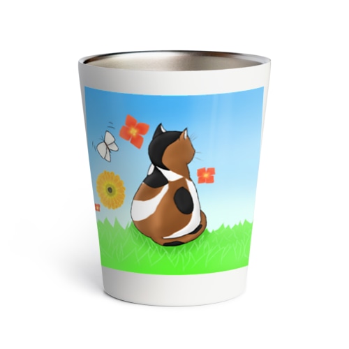野原の三毛猫さん Thermo Tumbler