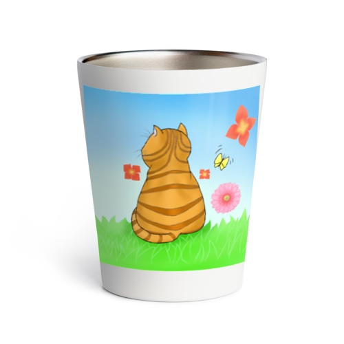野原のトラ猫さん Thermo Tumbler