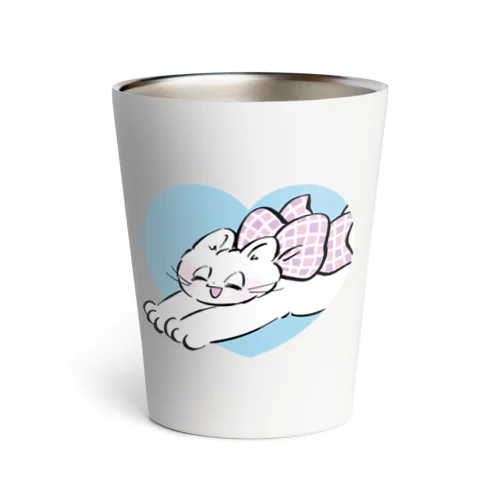 はーとねこ（ブルー） Thermo Tumbler