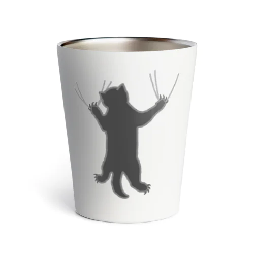 しがみつく黒猫 Thermo Tumbler